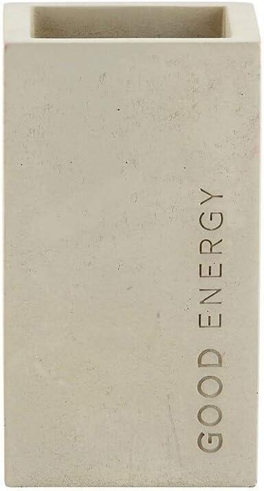 Santa Barbara Design Studio G2765 Good Energy Minimalist Concrete Cement Pen Holder | Scandinavian Style | 2.55" W x 4.41" H