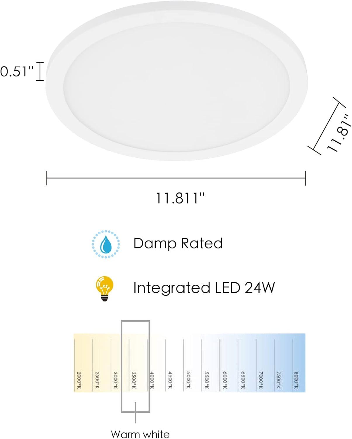 203677A-Eglo Lighting-Trago 12 - 1-Light Led Ceiling / Wall Light - White Finish - White Acrylic