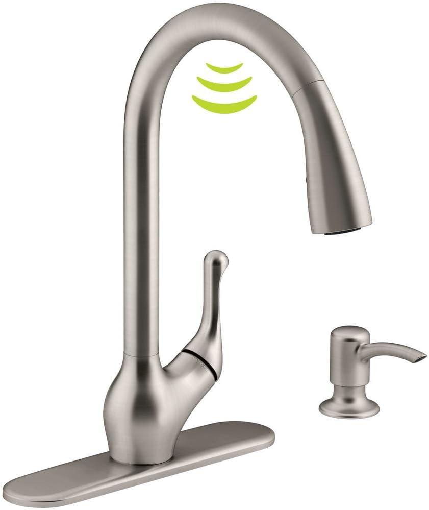 Stainless Steel Touchless Pull-Down Kitchen Faucet with Soap Dispenser