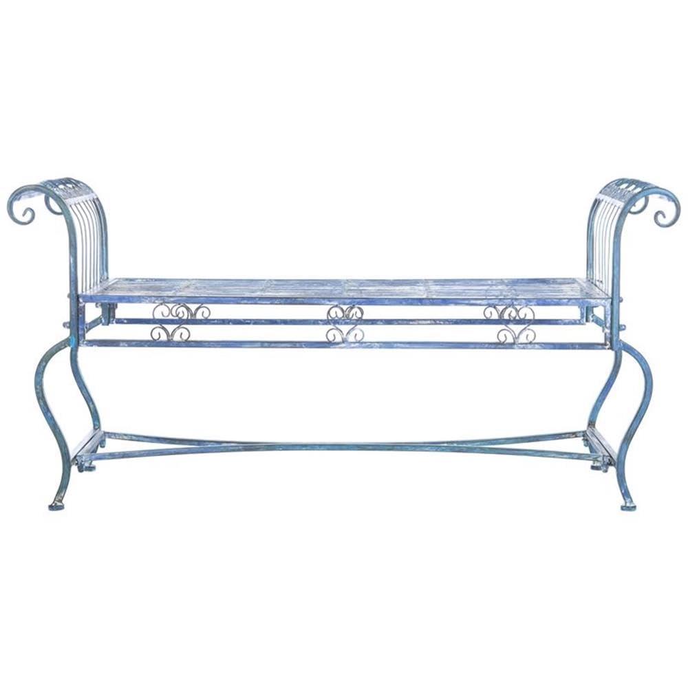 Brielle Bench - Outdoor - PAT5004 - Mossy Blue - Safavieh