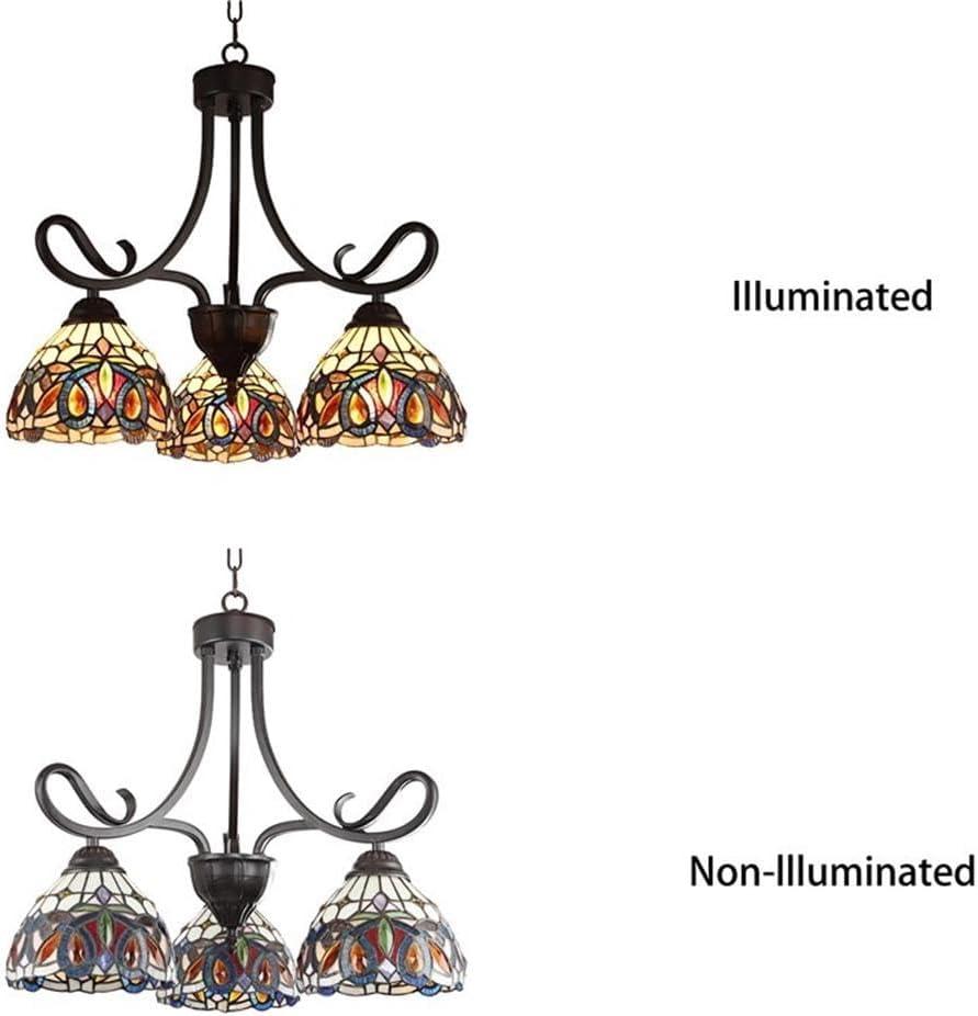 Radiance Goods Victorian Tiffany-Style Dark Bronze 3 Light Mini Chandelier 22" Wide