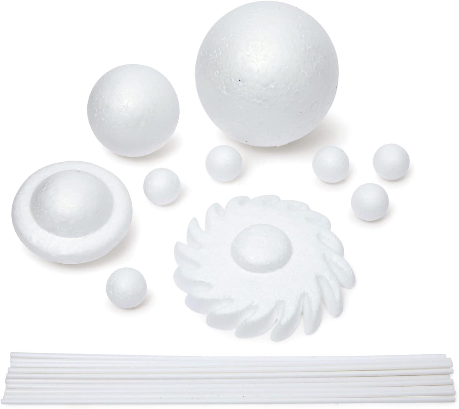 22 Piece 3D Solar System Model Kit with Foam Balls and Dowels