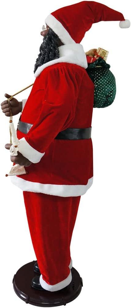 Christmas Time 58-in. African American Dancing Santa Claus with Naughty & Nice List, Animated Indoor Christmas Holiday Home Decor, CT-ASC058-2RD1-AA