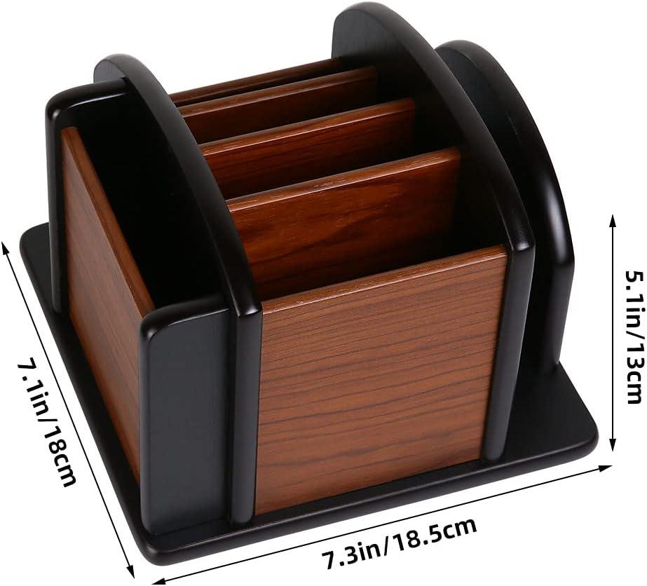 Wooden Desk Organizer, Wood Desktop Organizer Office Supplies Storage Organizer Remote Control Caddy Holder (Desk Organizer-6) Desk Organizer-6 Desk
