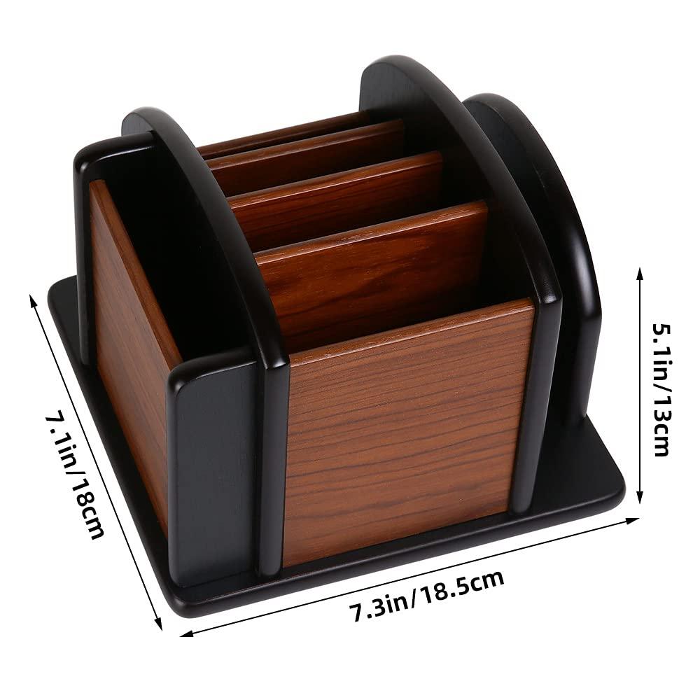 Wooden Desk Organizer, Wood Desktop Organizer Office Supplies Storage Organizer Remote Control Caddy Holder (Desk Organizer-6) Desk Organizer-6 Desk