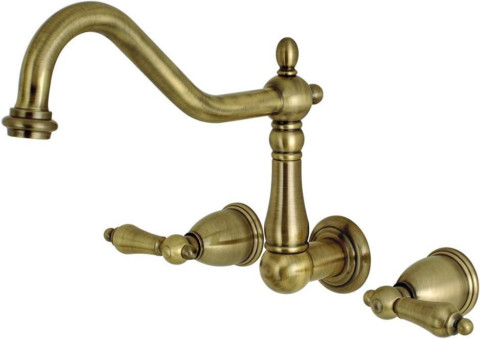 Kingston Brass Heritage Two-Handle 3-Hole Wall Mount Roman Tub Faucet