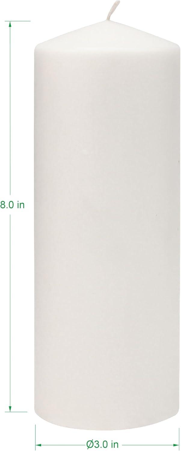 Stonebriar Collection Unscented White Pillar Candle, 3-Pack, 3” x 8", 80-Hour Burn Time