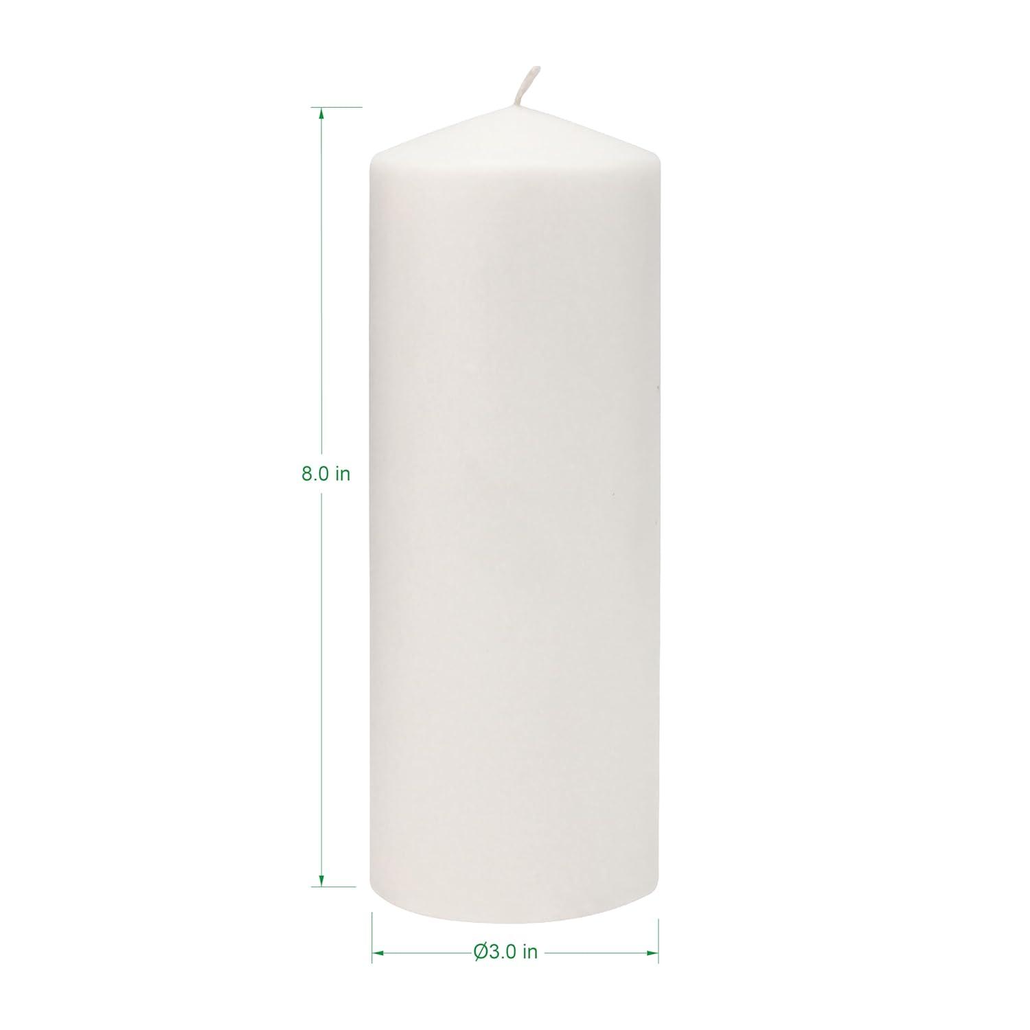 Stonebriar Collection Unscented White Pillar Candle, 3-Pack, 3” x 8", 80-Hour Burn Time