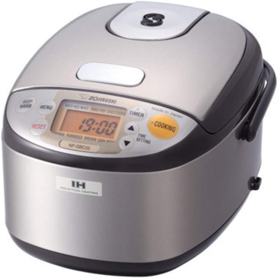 Zojirushi Induction Heating Rice Cooker & Warmer, 3 cups (uncooked), Stainless Dark Brown, Made in Japan: Japanese Brand, 7 Settings, NP-GBC05