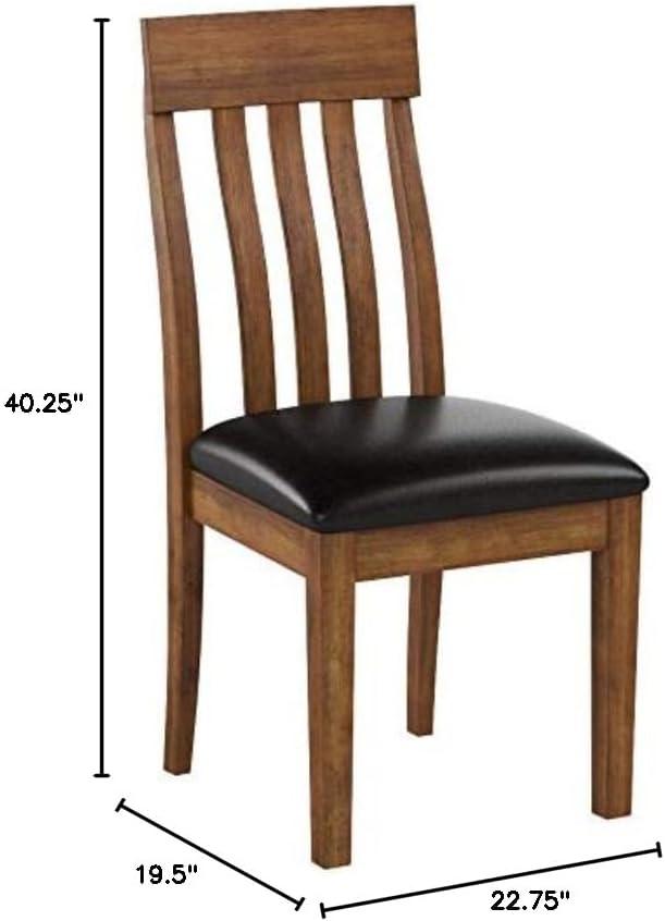 ralene rake back 19" dining room chair 2 count, medium brown