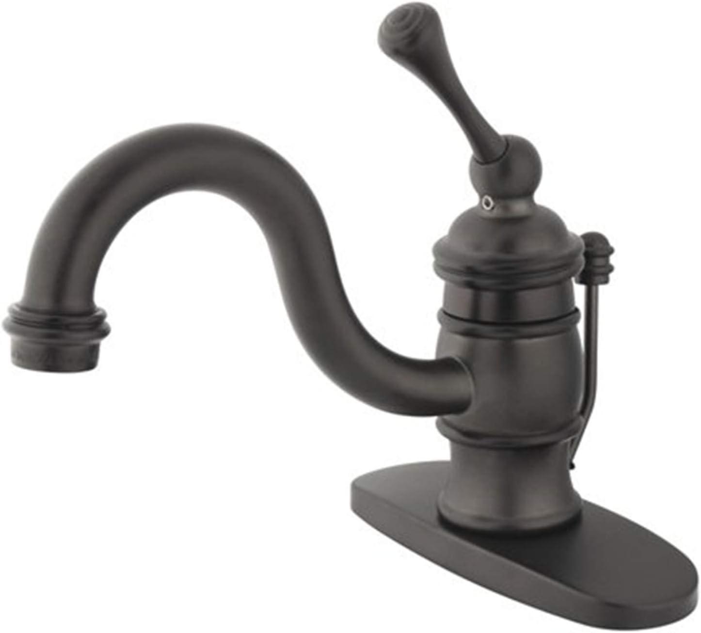 Elements of Design Vintage Single Hole Bathroom Faucet with Drain Assembly EB3408BL