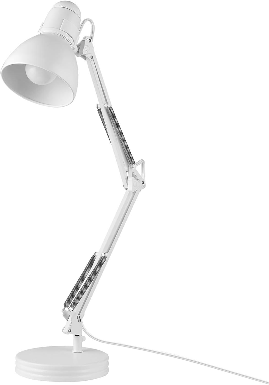 28" Architect Swing Arm Kids' Desk Lamp Matte White - Globe Electric: UL Listed, Metal Shade, 60W Max