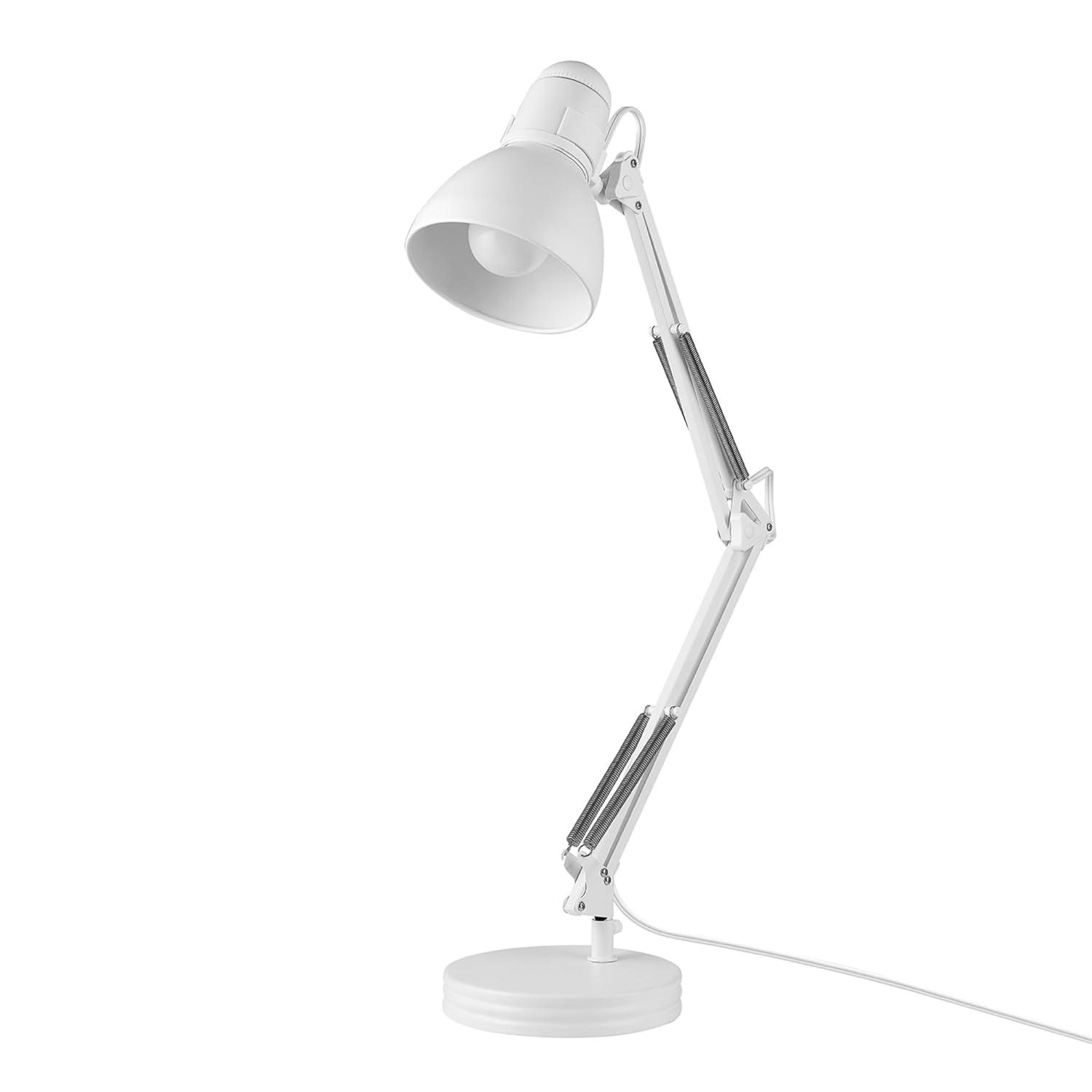 28" Architect Swing Arm Kids' Desk Lamp Matte White - Globe Electric: UL Listed, Metal Shade, 60W Max
