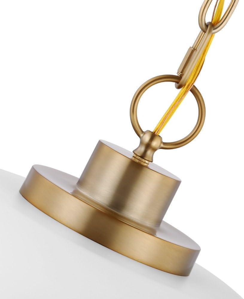 Nuvo Lighting Colony 1 Light Small Pendant Matte White with Burnished Brass