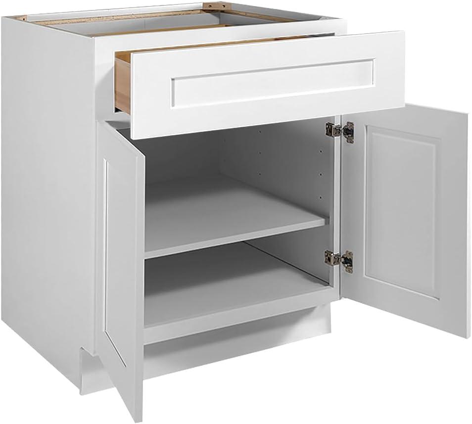 Design House Brookings Unassembled Shaker Base Kitchen Cabinet, White