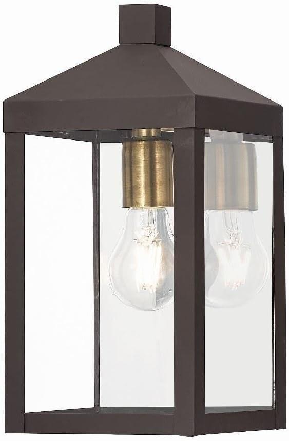 20582-07-Livex Lighting-Nyack - One Light Outdoor Wall Lantern - 6.25 Inches wide by 12.75 Inches high-Bronze Finish