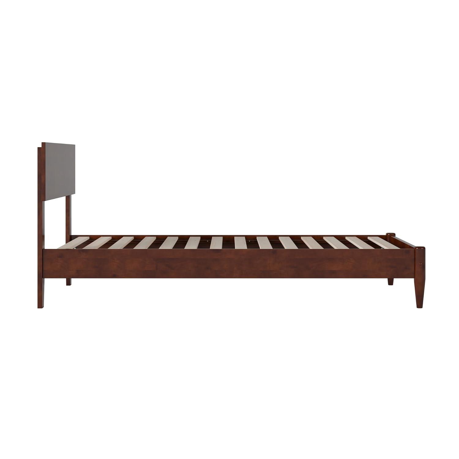 AFI Aria King Modern Solid Wood Low Profile Platform Bed, Walnut