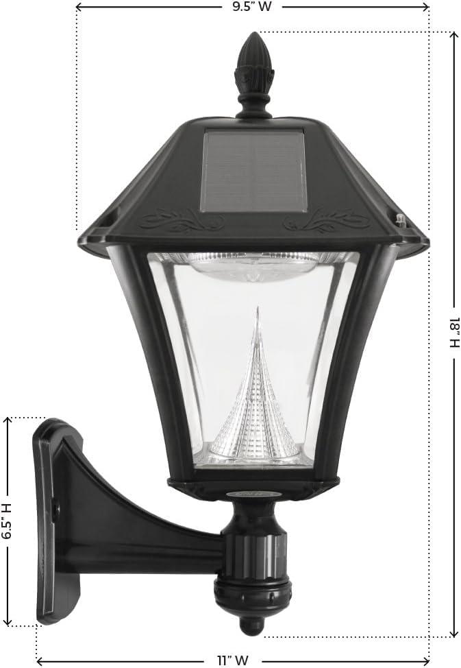 Gama Sonic Baytown II Solar Light in Bright White- Wall/Pier/ 3 Inch Fitter Mounts - Black Finish