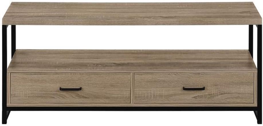 Monarch Specialties Tv Stand 48 Inch Console Media Entertainment Center Storage Drawers Laminate Metal Brown Black Contemporary Modern