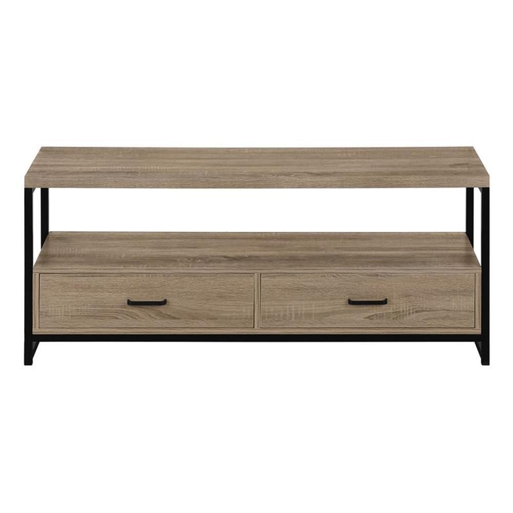 Monarch Specialties Tv Stand 48 Inch Console Media Entertainment Center Storage Drawers Laminate Metal Brown Black Contemporary Modern