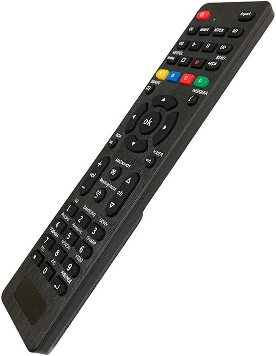 Universal Remote for Samsung,LG, Sony, Sharp, Vizio, Philips, Toshiba, Hitachi, RCA, Sanyo, JVC, TCL, Hisense, Vestel, Seiki, Insignia, Magnavox, haier, Panasonic, Smart TVs-Simple Settings Requi