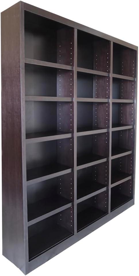 Winston Porter Aliette Triple Wide Wood Bookcase, 18 Bookshelf, 84 inch Tall Storage and Display Bookshelf for Home Office and Living Room