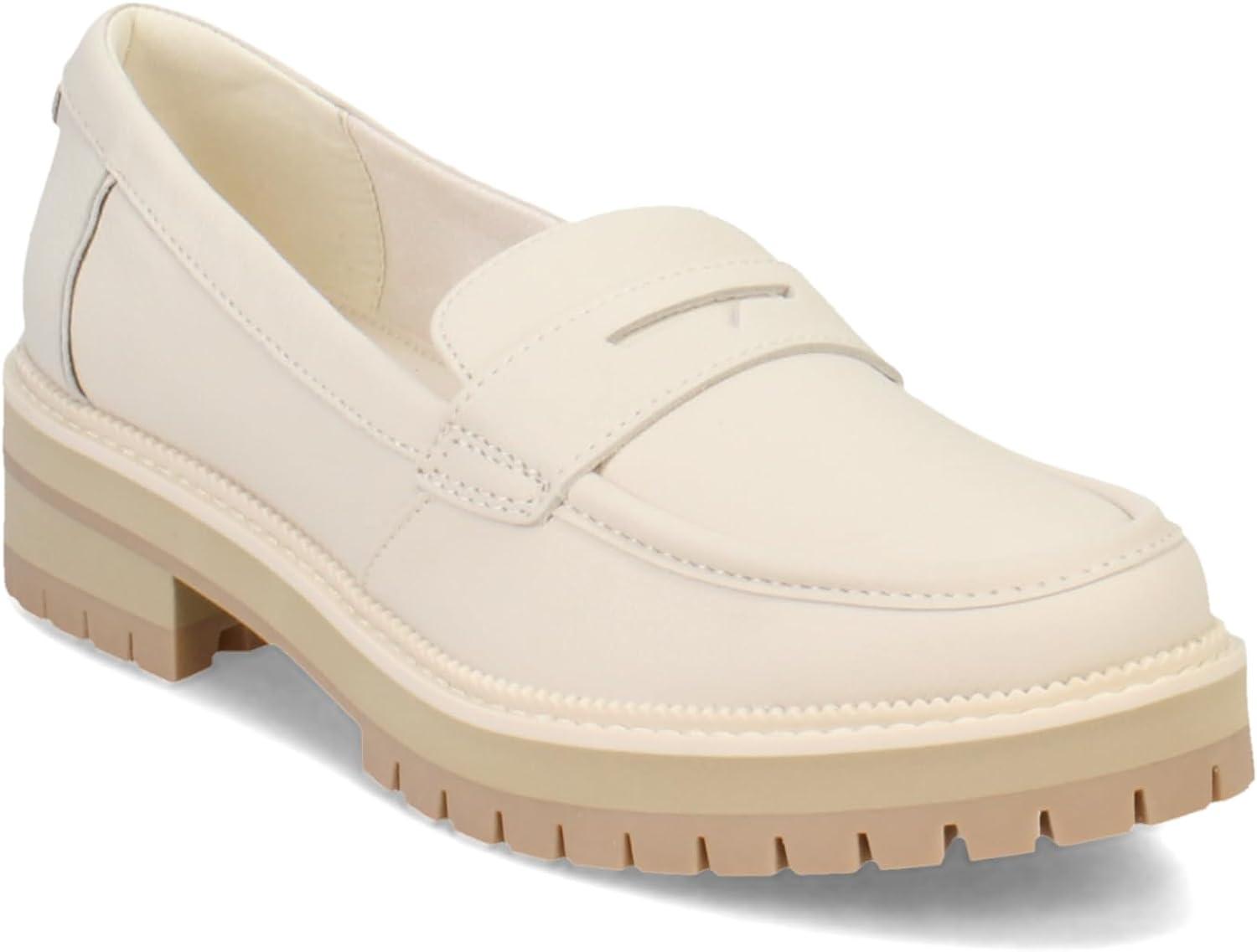 Light Sand Genuine Leather Platform Moccasin Loafers