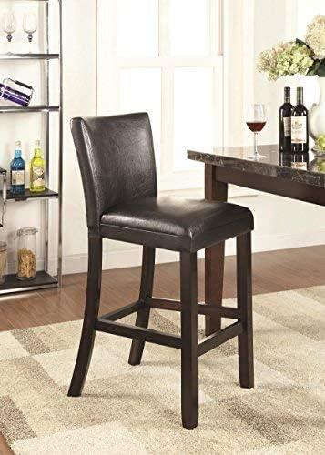 Coaster Upholstered Faux Leather Bar Stool in Black