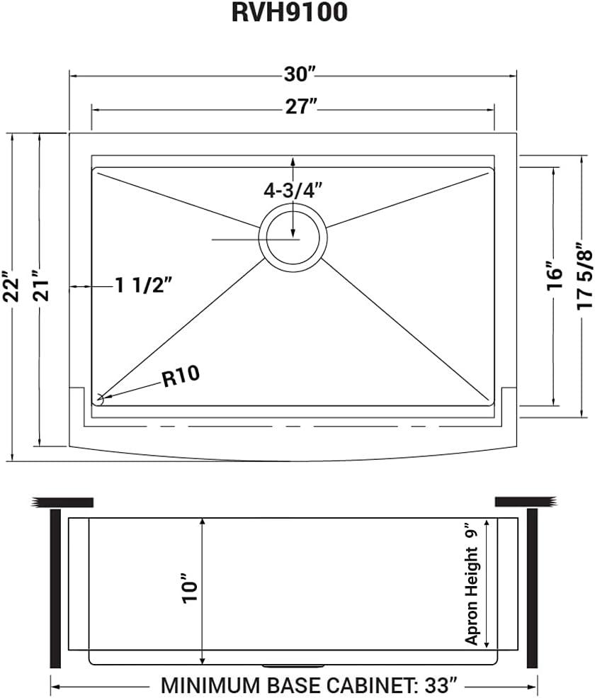 Ruvati 30-inch Apron-front Workstation Farmhouse Kitchen Sink 16 Gauge Stainless Steel Single Bowl