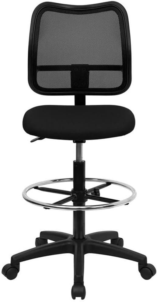 Flash Furniture Elaine Mid-Back Black Mesh Drafting Chair