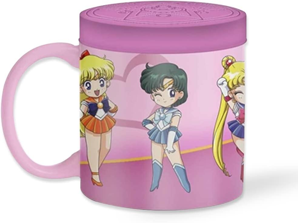 Just Funky Sailor Moon Sailor Scouts 16 Ounce Ceramic Mug with Lid