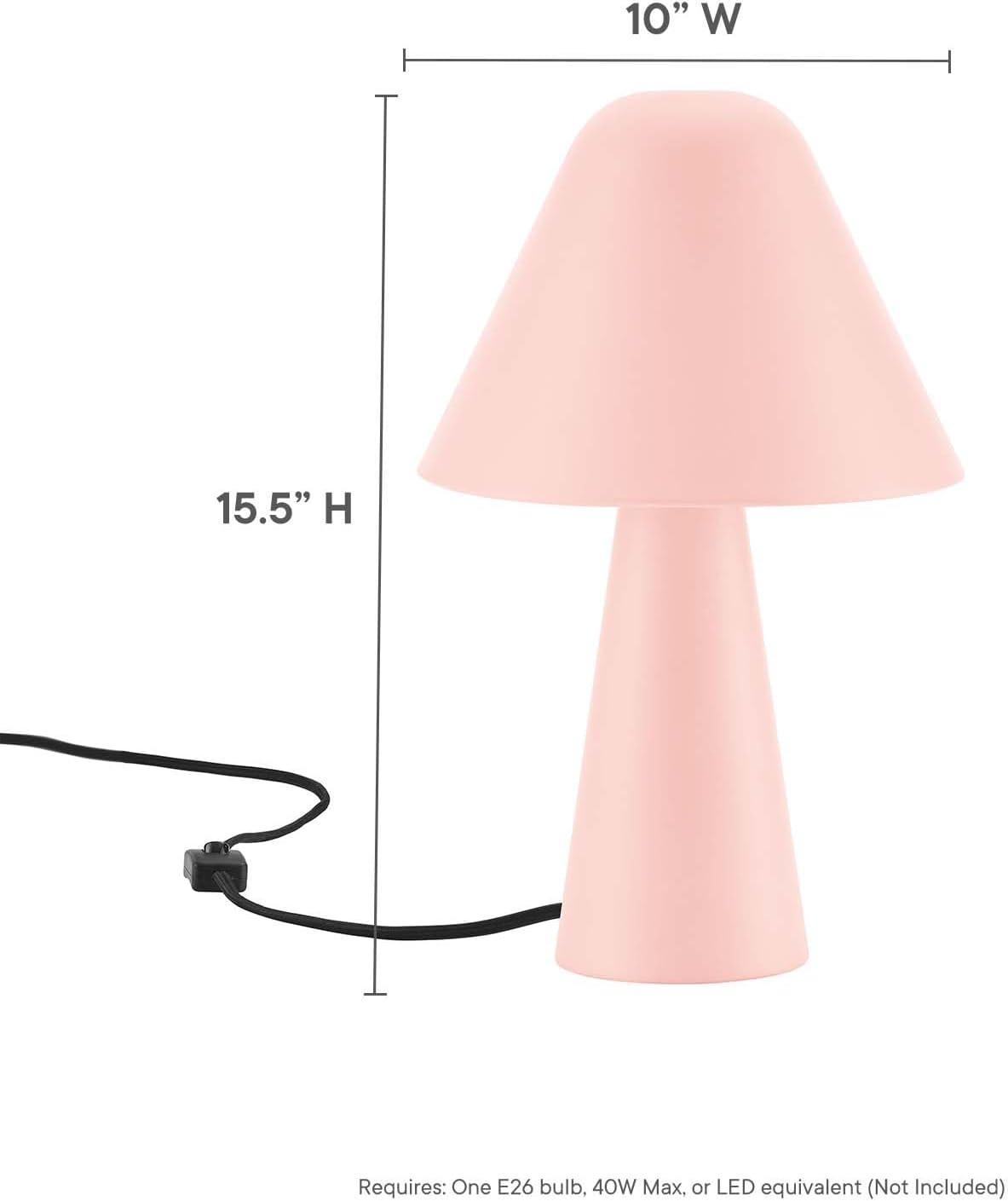 Modway Jovial Mushroom Table Lamp – Modern Metal Dome Shade Accent Light for Living Room or Bedroom