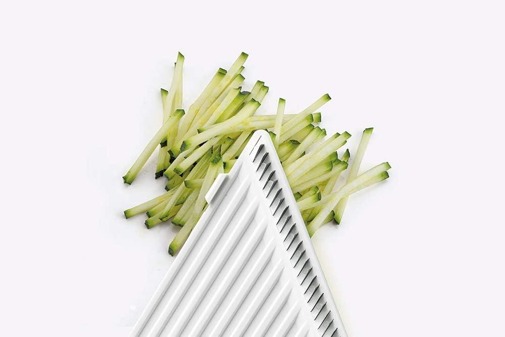 White Plastic Mandoline Slicer with Stainless Steel Blades