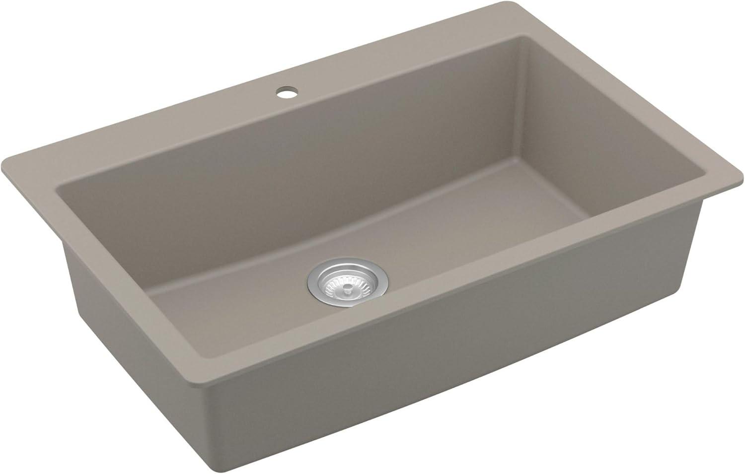 Karran Quartz 33'' X 22'' Large Single Bowl Drop-in Kitchen Sink