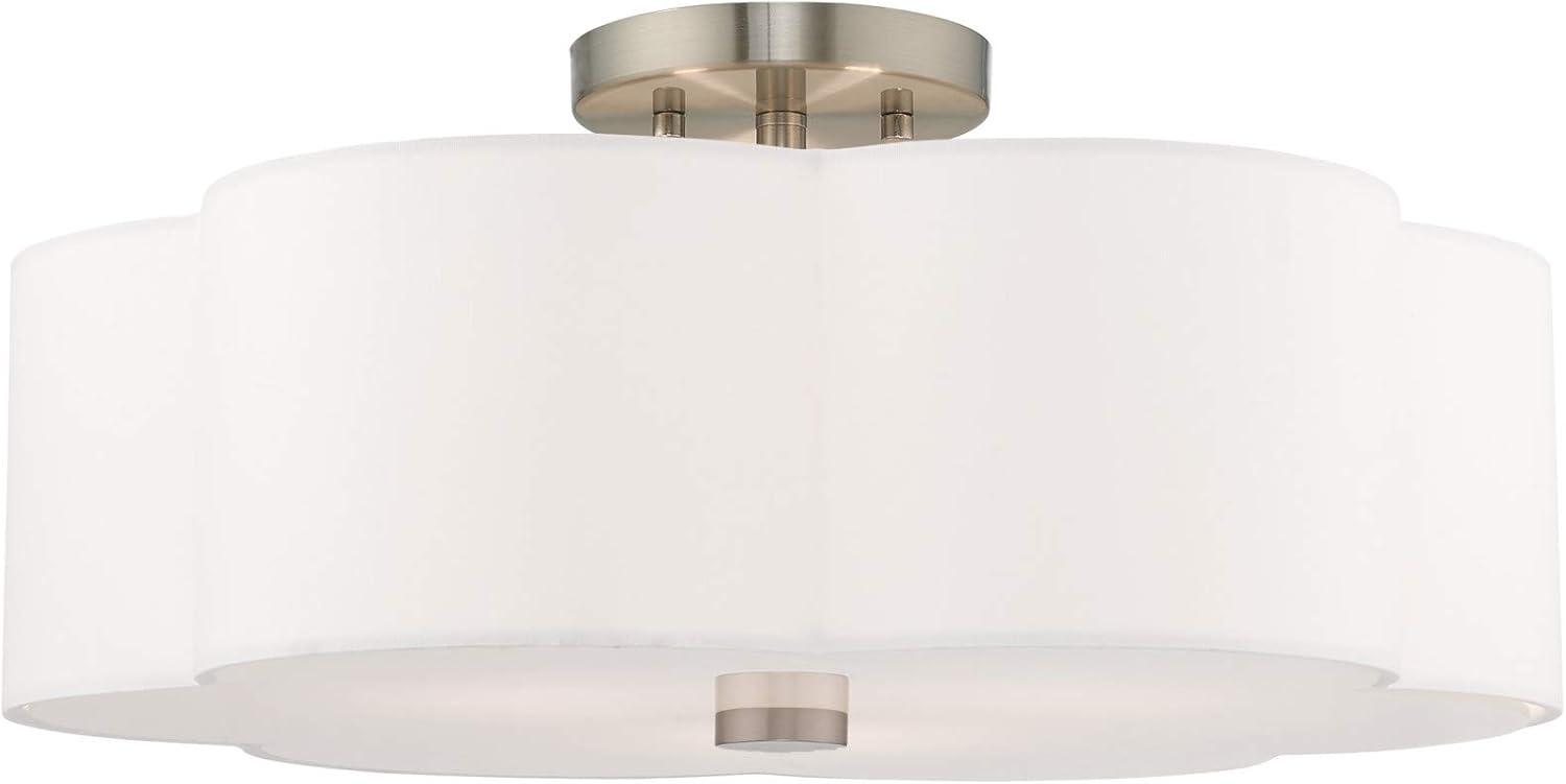 Livex Lighting Chelsea 3 - Light Flush Mount in  Brushed Nickel