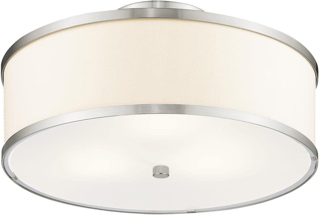 Livex Lighting Park Ridge 3 - Light Semi-Flush Mount in  Brushed Nickel