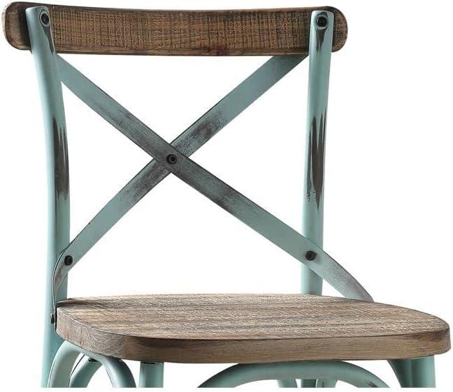 ACME Zaire Bar Chair in Antique Sky and Antique Oak