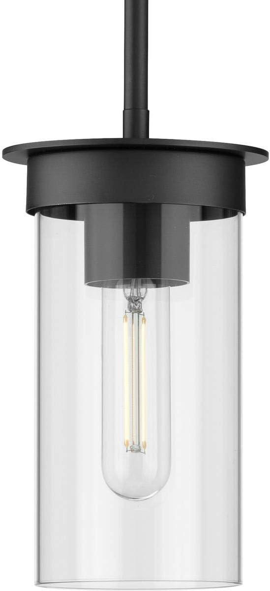 Progress Lighting, Kellwyn Collection, 1-Light Mini-Pendant, Matte Black, Clear Glass Shade