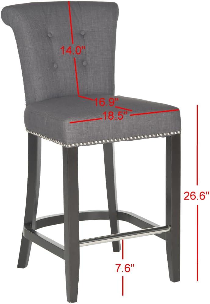Addo Ring Counter Stool - HUD8241 - Charcoal - Safavieh