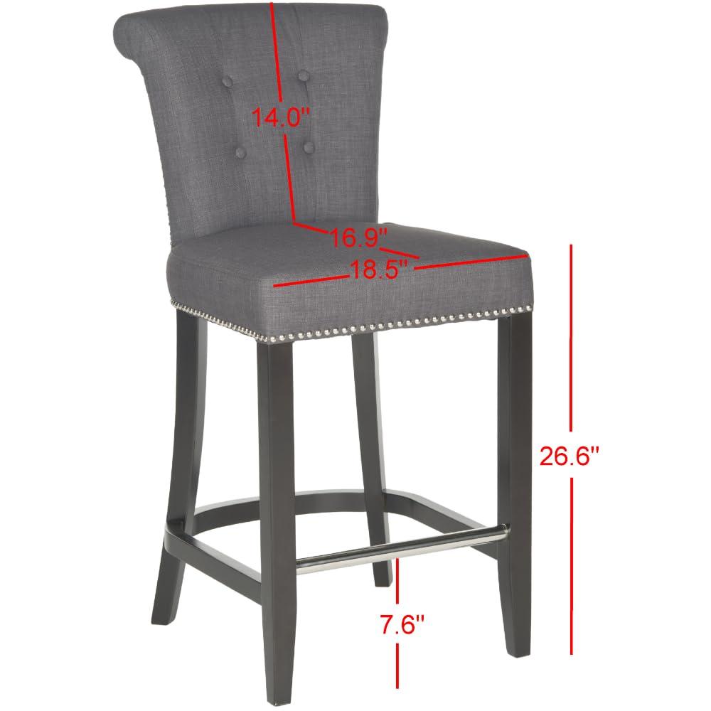 Addo Ring Counter Stool - HUD8241 - Charcoal - Safavieh
