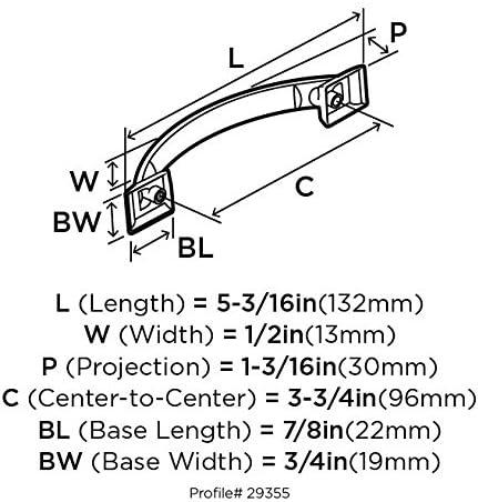 Candler Satin Nickel 5-Inch Arch Cabinet Pull with Mounting Hardware