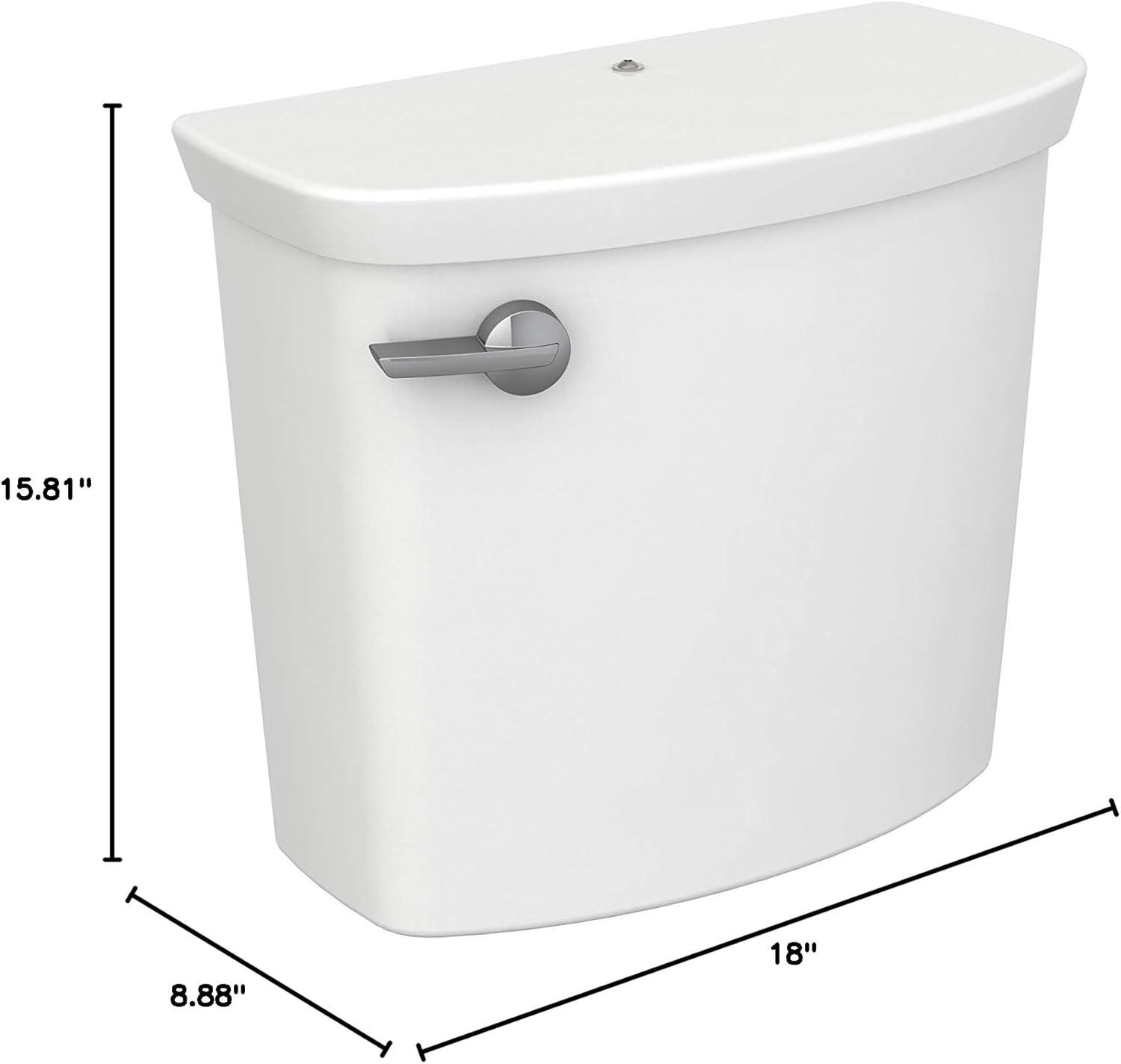 White Dual Flush Toilet Tank with Right-Hand Trip Lever