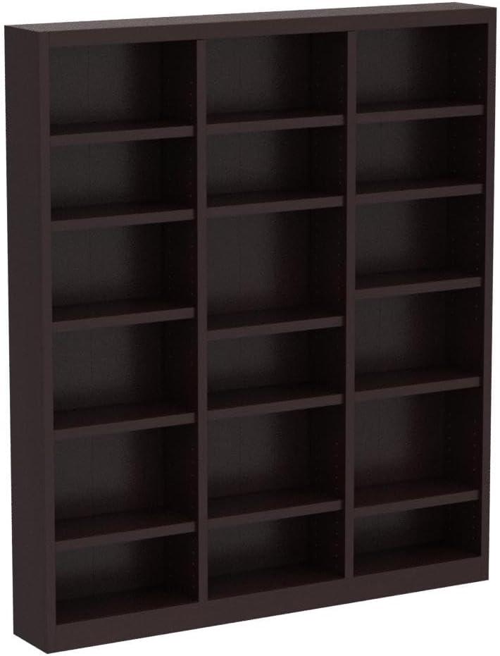 Winston Porter Aliette Triple Wide Wood Bookcase, 18 Bookshelf, 84 inch Tall Storage and Display Bookshelf for Home Office and Living Room