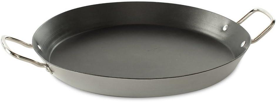 15-Inch Black Aluminized Steel Paella Pan