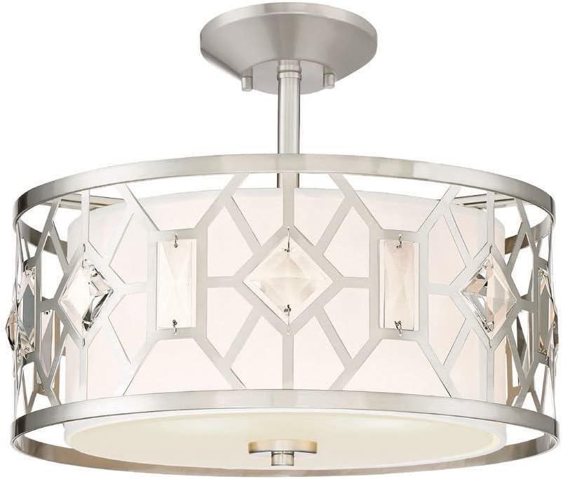 Designers Fountain Brentwood Satin Platinum 2 Light Semi-Flush, 90111-SP