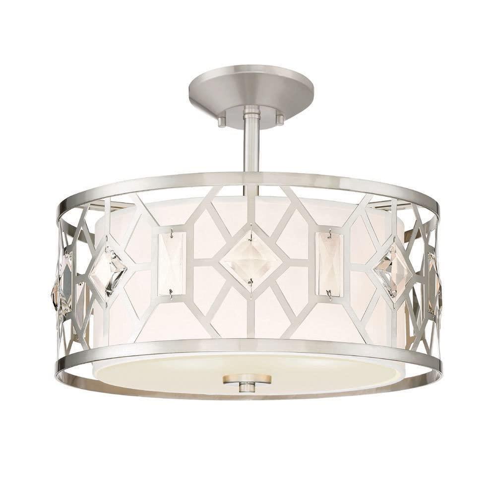 Designers Fountain Brentwood Satin Platinum 2 Light Semi-Flush, 90111-SP