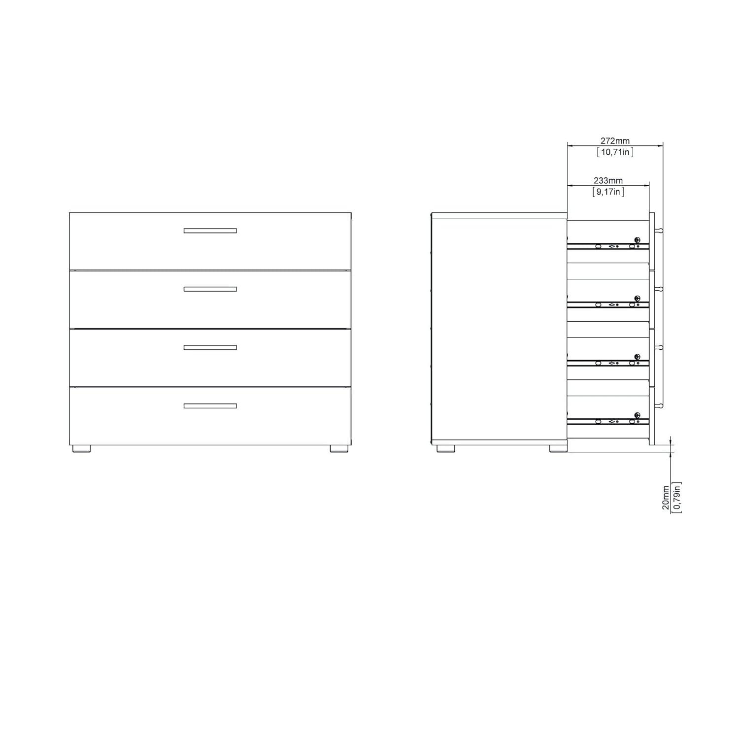 Tvilum, Austin 4 Drawer Chest, Walnut