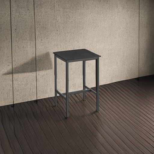 Ebony Black High Top Pub Table with Metal Frame