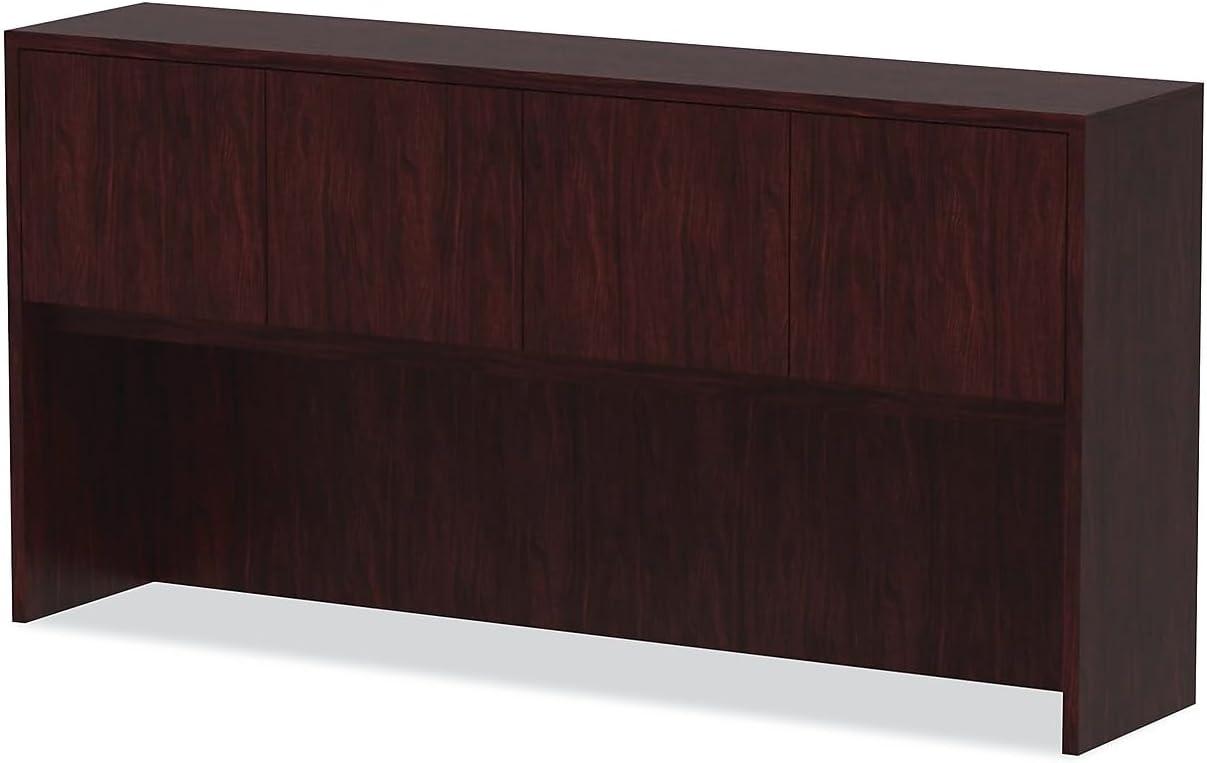 Mahogany 70" Woodgrain Laminate Hutch with Doors