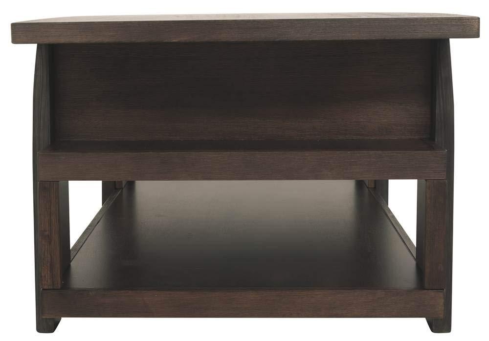 Vailbry Lift Top Cocktail Table Brown - Signature Design by Ashley: UPC 024052498875, Open Shelf, Faux Metal Legs